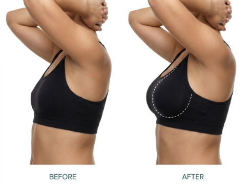 Chirurgie de l'Hypertrophie Mammaire Result — Dr. Bouraoui Kotti